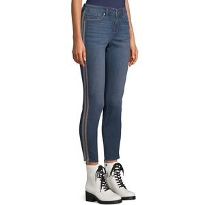 NWT Scoop Ankle Skinny Jean with Gunmetal Stripe